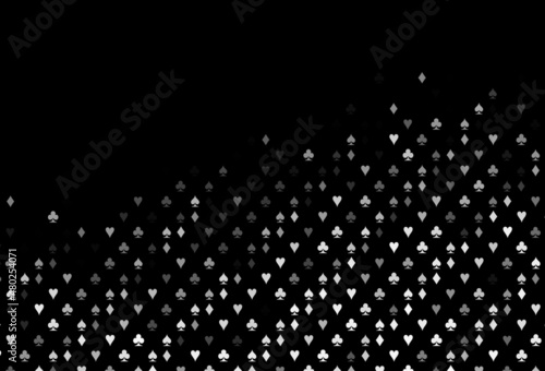 Dark Silver, Gray vector background with cards signs.