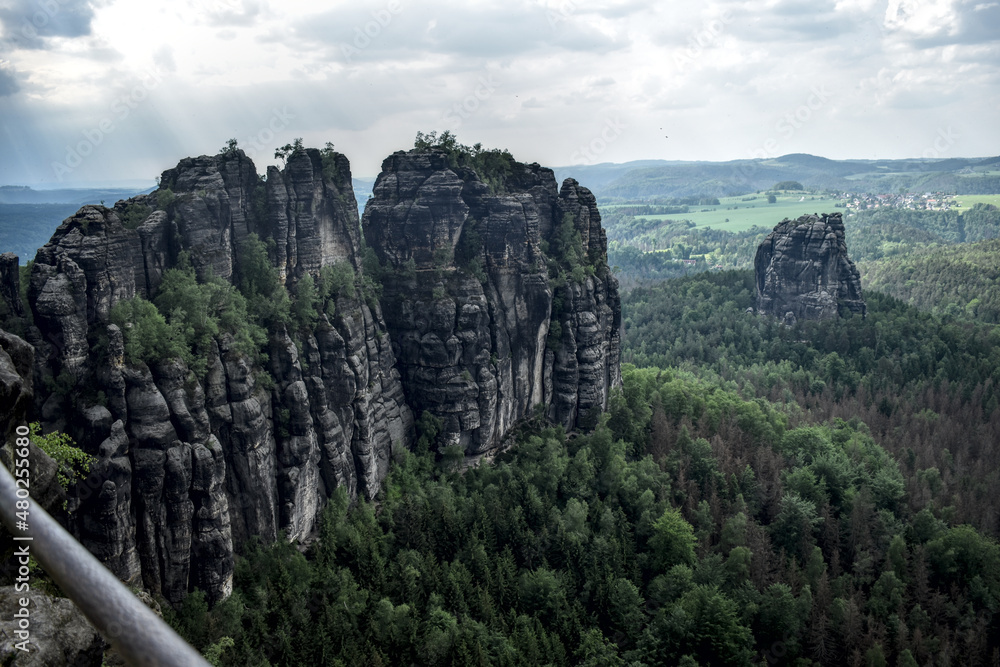 fascinating view from the top of rocks in saxon switzerland - Schrammsteine