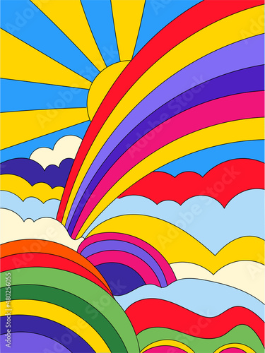 Concept of psychedelic landcsape
