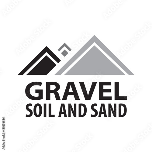 Vector logo of sand, gravel and soil extraction