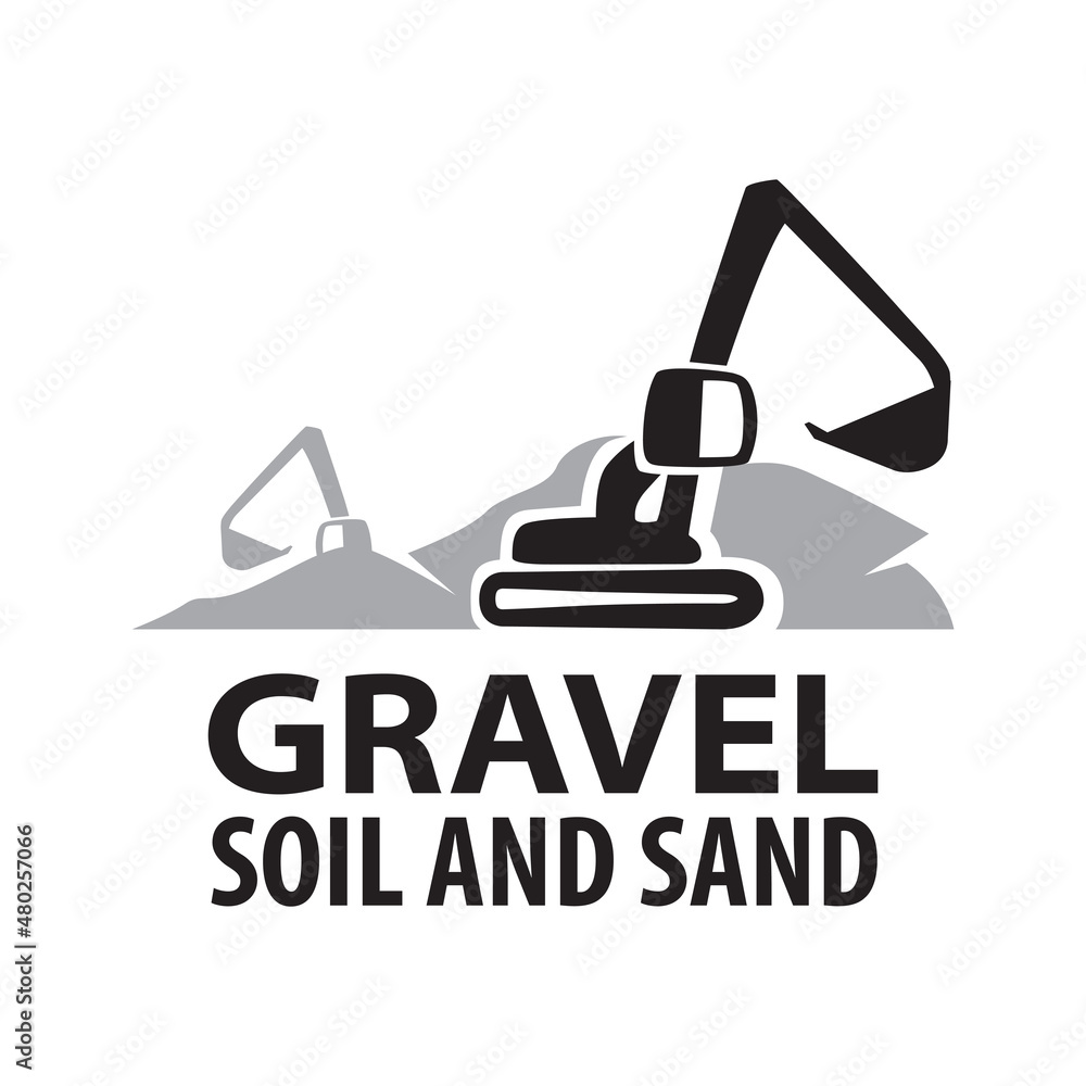 Vector logo of sand, gravel and soil extraction Vector logo of sand, gravel and soil extraction
