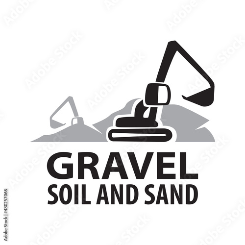 Vector logo of sand, gravel and soil extraction