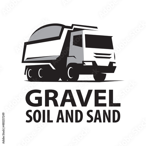 Vector logo of sand, gravel and soil extraction