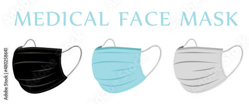 Protective medical mask. Several variants 