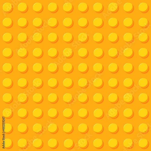 Block yellow plastic toys seamless pattern.Constructor. Vector illustration