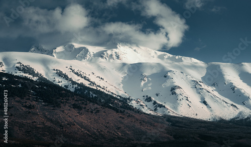 Winter landscape. Snowy mountains Snow covered background of mountain peaks. winter wonderland © isilterzioglu