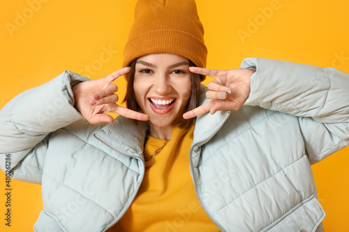 Cool young woman in stylish...