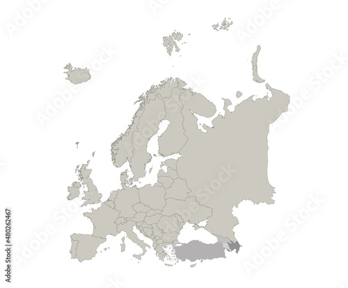 Europe map, individual states, blank