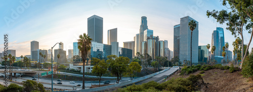 panoramic view at the city center of los angeles