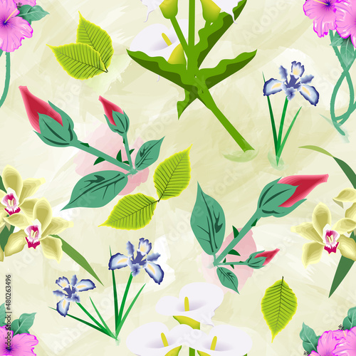 seamless flower pattern background. for all kinds of print, fabric, book cover, surface and web use