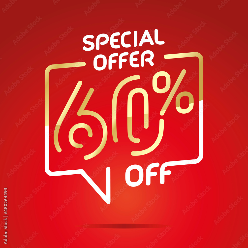 60 % off sale special offer isolated gold white red modern line design sticker label icon 60 % off sale special offer isolated gold white red modern line design sticker label icon
