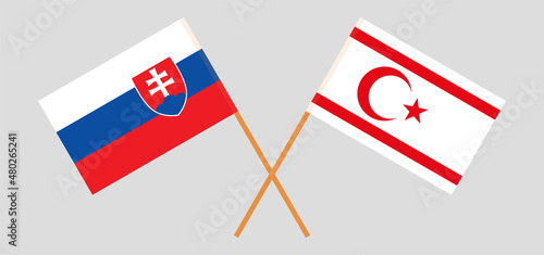Canvas Print Crossed flags of Slovakia and Northern Cyprus