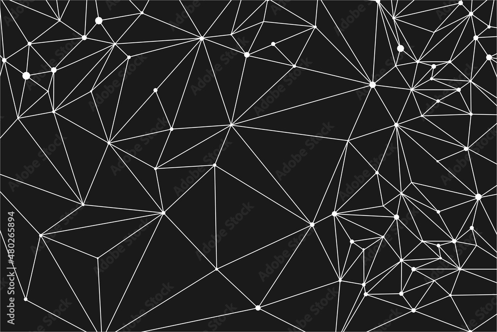Web triangle background with connection of line and dot. Scientific element ai. Space particles illustration