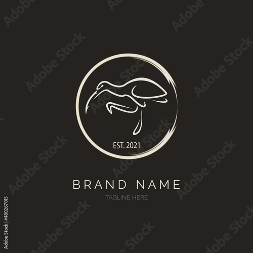 stork logo line style template design vector for brand or company and other © LordOttori