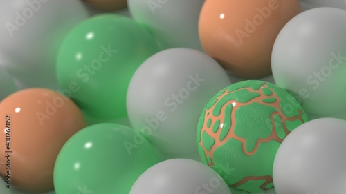 Wallpaper Mural abstract modern background wallpaper balls 3d render Torontodigital.ca