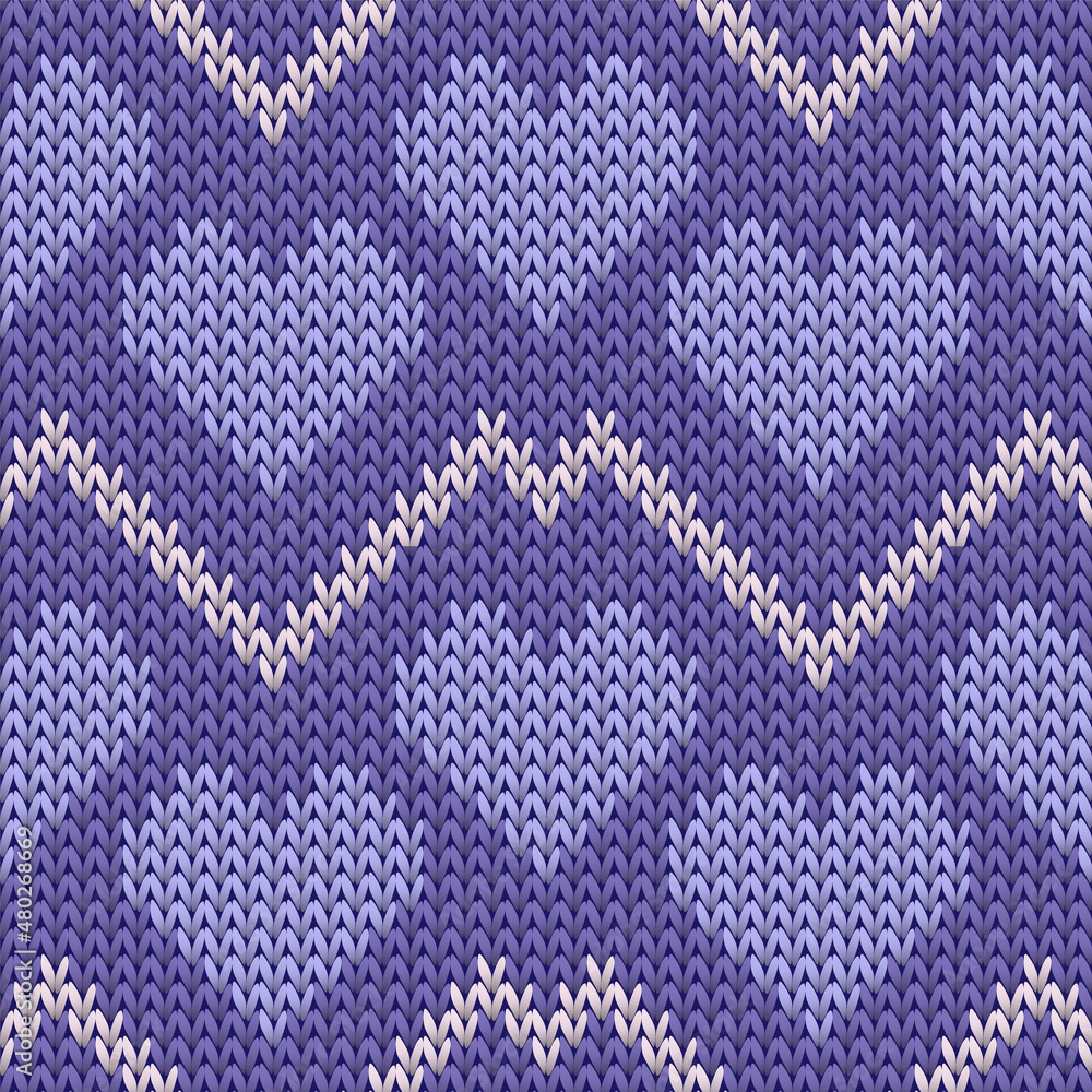 Fair isle heart knit scandinavian vector seamless pattern. Knitted texture valentine