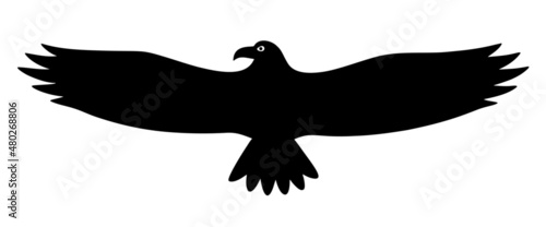 Eagle silhouette with spread wings