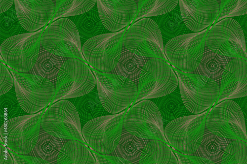 Organic lines geometric shapes optical illusion seamless pattern.