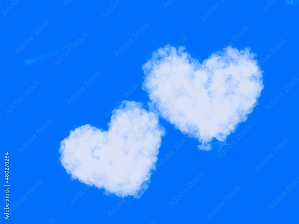 couple heart shaped clouds in the sky couple heart shaped clouds in the sky