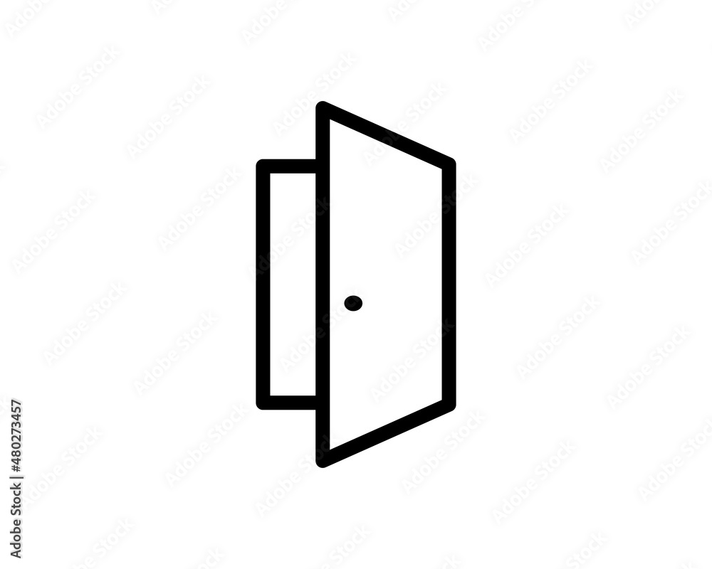 opened door icon. Element of simple web icon with name for mobile concept and web apps. Thin line opened door icon can be used for web and mobile on white background opened door icon. Element of simple web icon with name for mobile concept and web apps. Thin line opened door icon can be used for web and mobile on white background