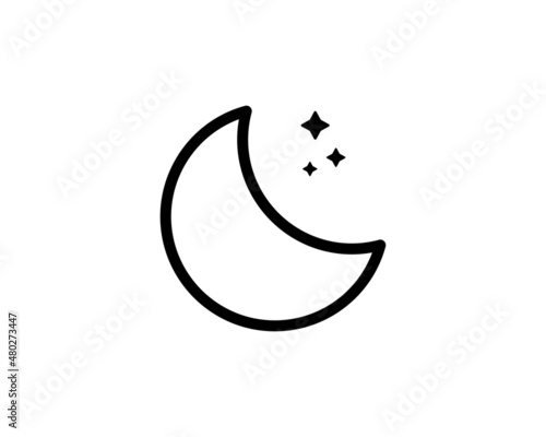 Moon premium line icon. Simple high quality pictogram. Modern outline style icons. Stroke vector illustration on a white background.