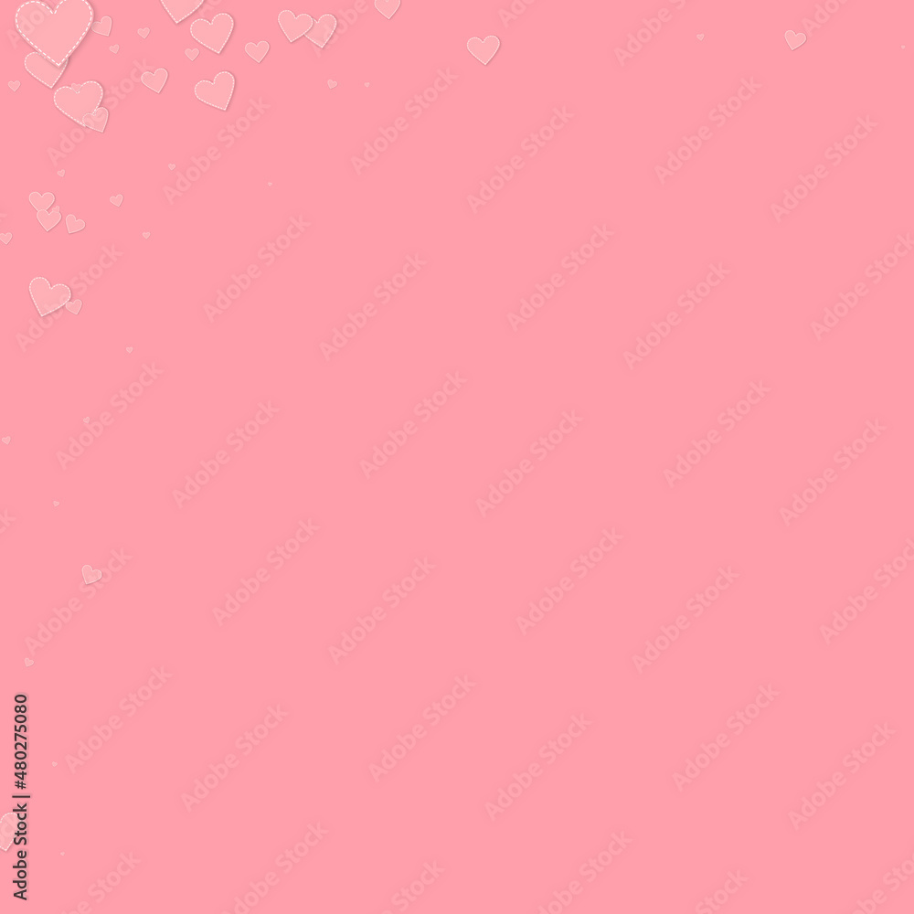 Pink heart love confettis. Valentine's day corner