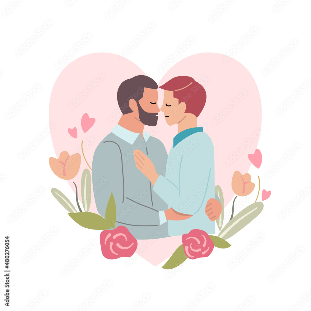 Couple gay in love, hand draw cartoon vector illustration for LGBT concept. Couple gay in love, hand draw cartoon vector illustration for LGBT concept.