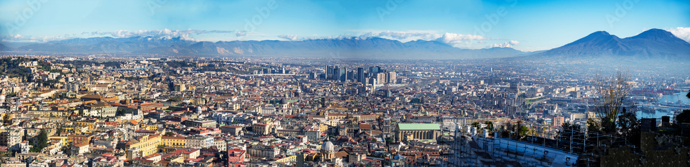 Top view skyline Cityscape In the day lighhting. Naples, Italy