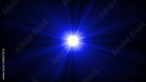 Bright light in the centre of frame with light rays glistening on the outside. Ball of light graphic background element.