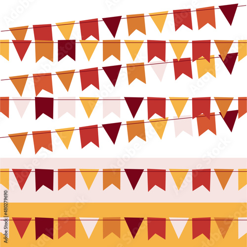 Vector illustration of  Festa Junina  flags. Traditional party in Brazil  it takes place in June and celebrates Saint Jo  o and Saint Antonio. Popular holiday with dancing and typical food. 