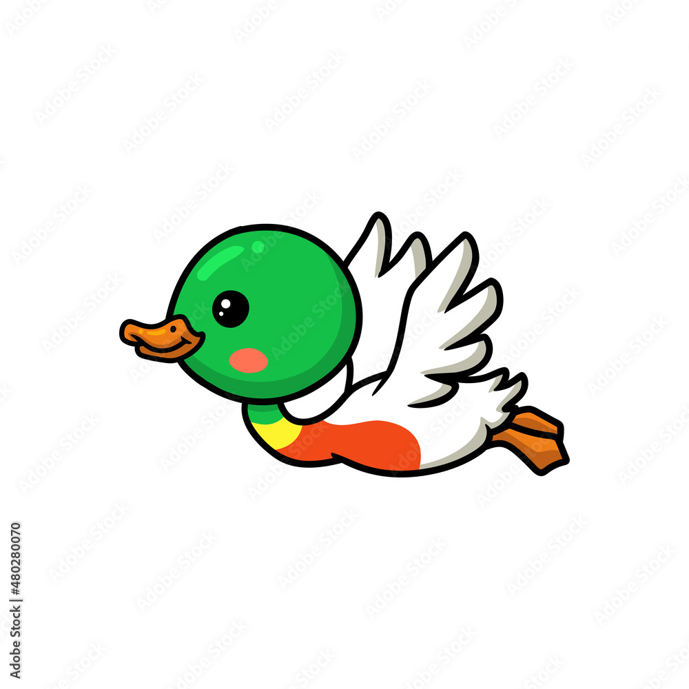 Cute little duck cartoon flying Cute little duck cartoon flying