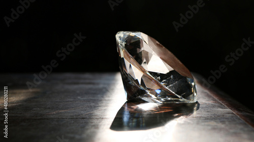 Macro close up of flawed cut and polished gemstones