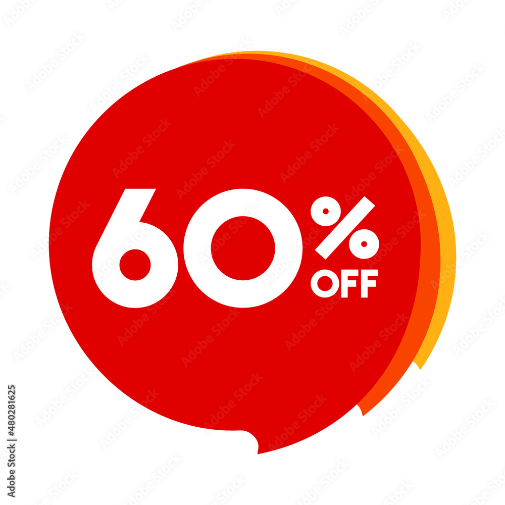 60 off sale red orange and yellow balloon on a white background 60 off sale red orange and yellow balloon on a white background