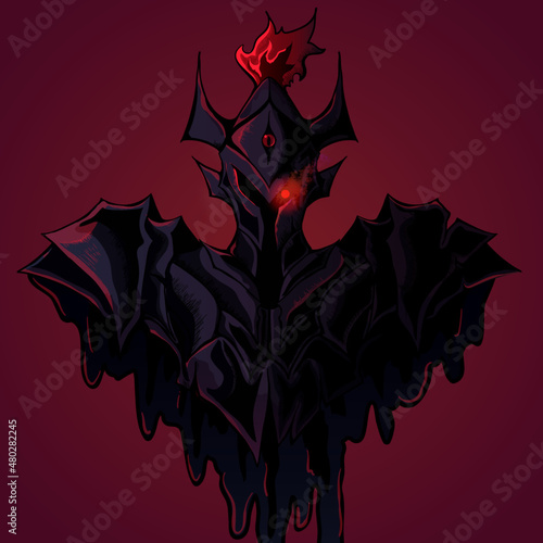 dark armor vector illustration 