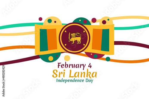 February 4  Independence day of Sri Lanka vector illustration. Suitable for greeting card  poster and banner.