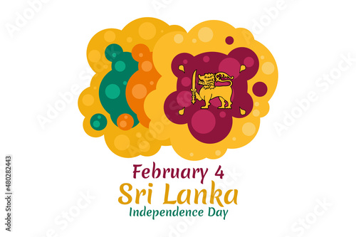 February 4, Independence day of Sri Lanka vector illustration. Suitable for greeting card, poster and banner.