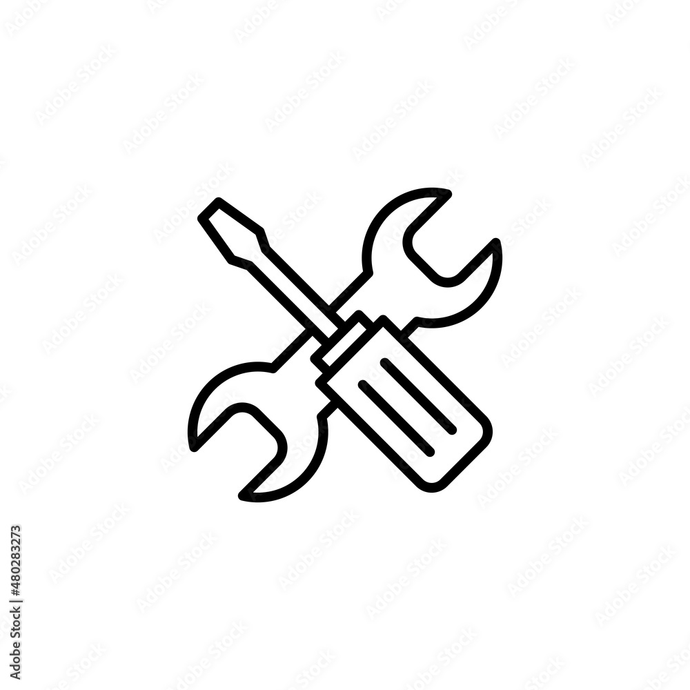 Repair tools icon. tool sign and symbol. setting icon. Wrench and screwdriver. Service Repair tools icon. tool sign and symbol. setting icon. Wrench and screwdriver. Service