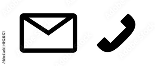 A set of icons for mail and phone.