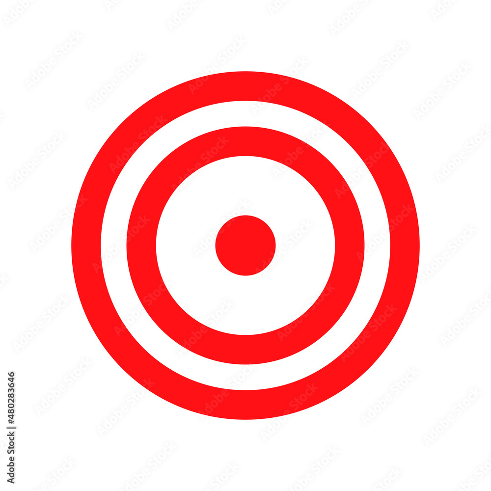 Red target icon. A dart target. Vectors. Red target icon. A dart target. Vectors.