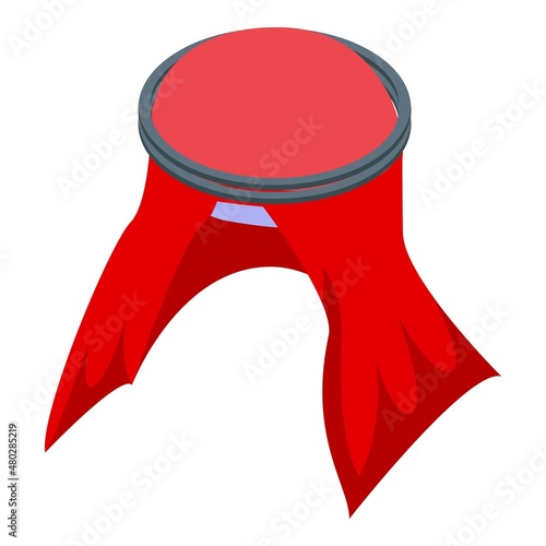 Red turban icon isometric vector. Man arab. Muslim character