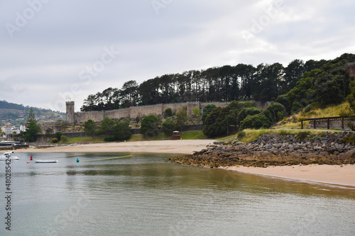 Barbeira beach and fortress in Baiona, Pontevedra - Spain