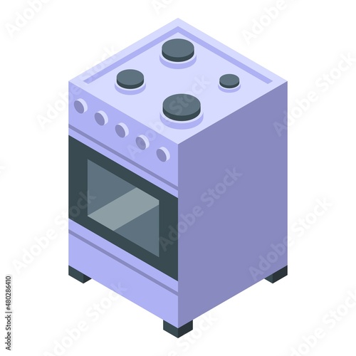 Cooking stove icon isometric vector. Kitchen pan. Boil oven