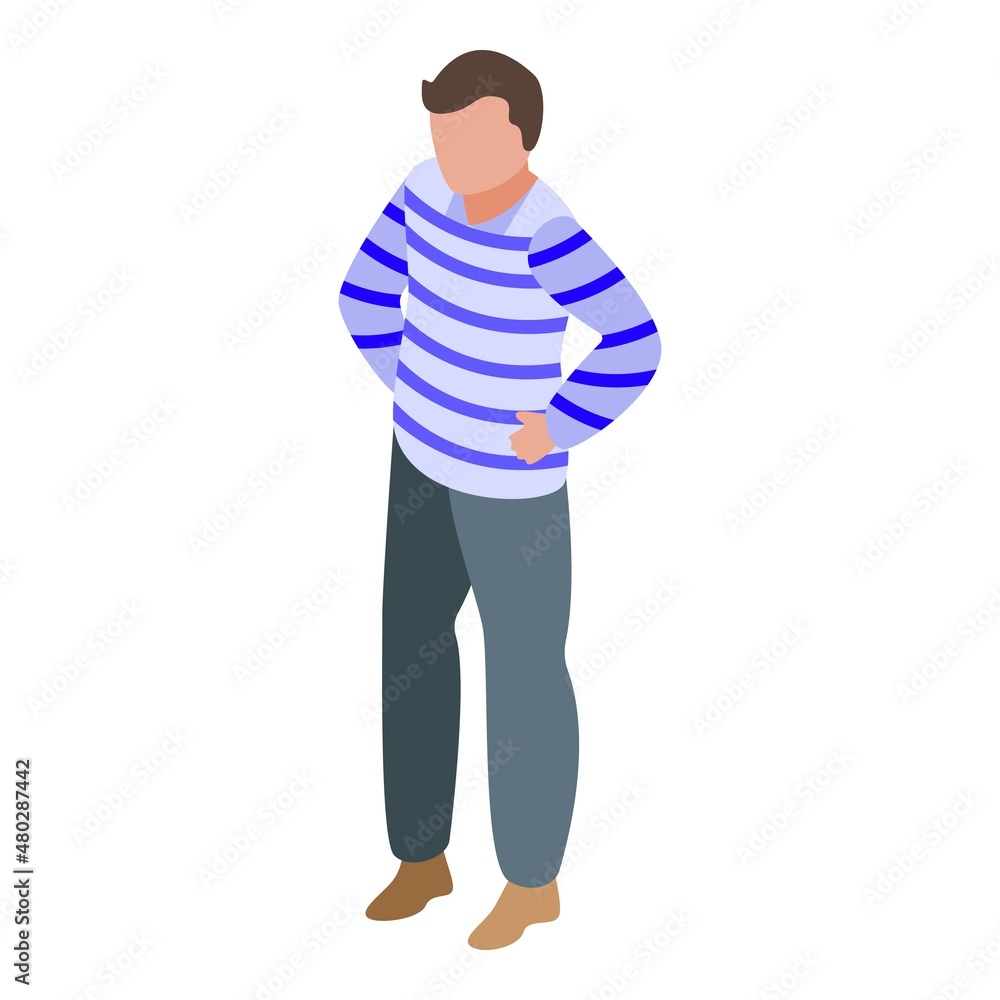 Sailor man icon isometric vector. Sea vacation. Summer coast Sailor man icon isometric vector. Sea vacation. Summer coast