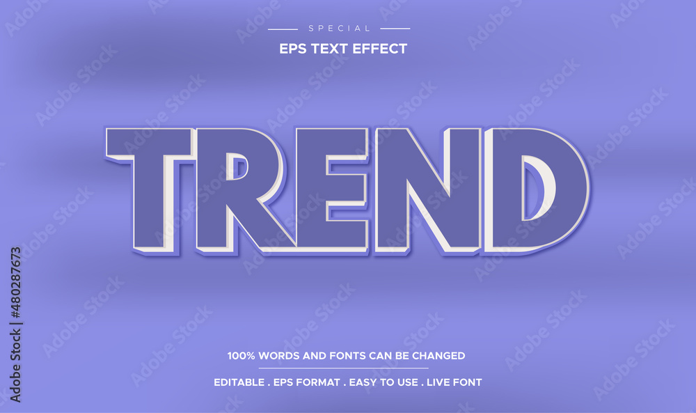 Trend editable 3d text effect with color of the year