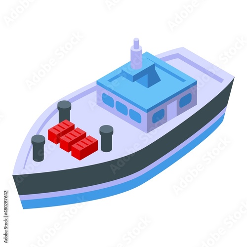 Wallpaper Mural Sea tanker icon isometric vector. Seaside beach. Vacation coast Torontodigital.ca