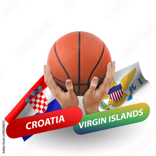 Basketball competition match, national teams croatia vs virgin islands photo