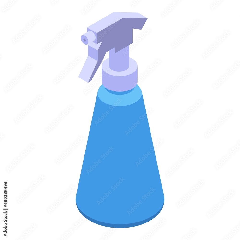 Disinfect spray icon isometric vector. Clean bottle. Plastic trigger Disinfect spray icon isometric vector. Clean bottle. Plastic trigger