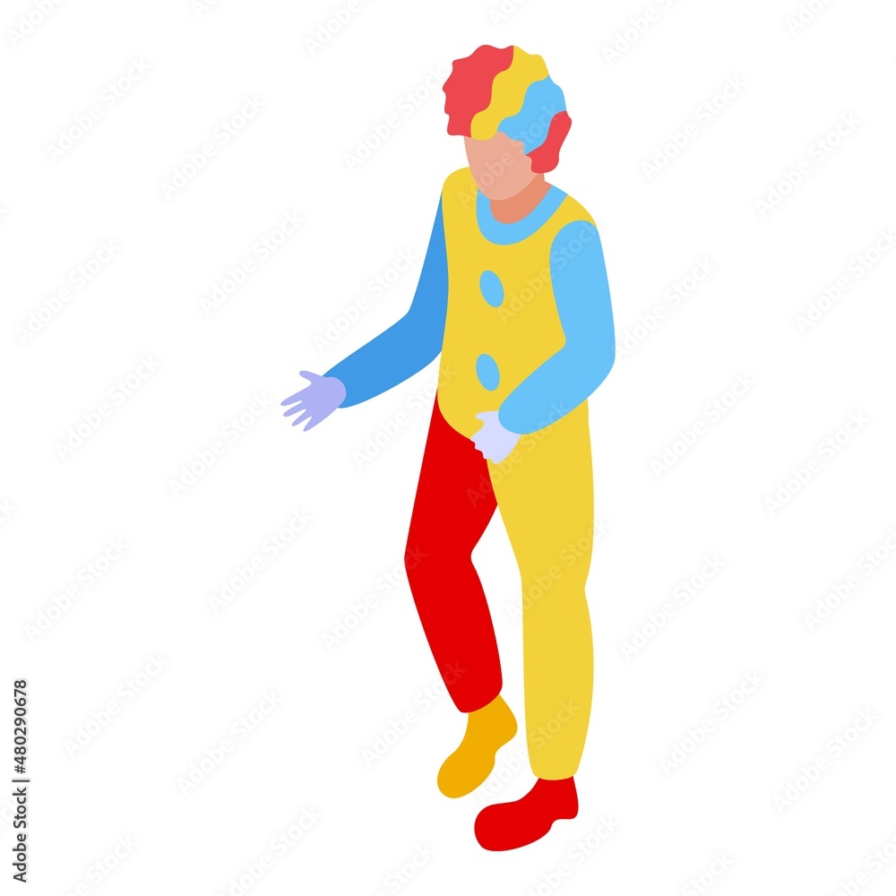 Kids party clown icon isometric vector. Cute fun. Sweet boy Kids party clown icon isometric vector. Cute fun. Sweet boy