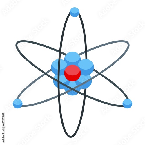 Atom insight icon isometric vector. Digital data. Bulb think