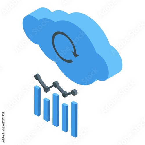 Data cloud isometric vector. Business data. Digital idea